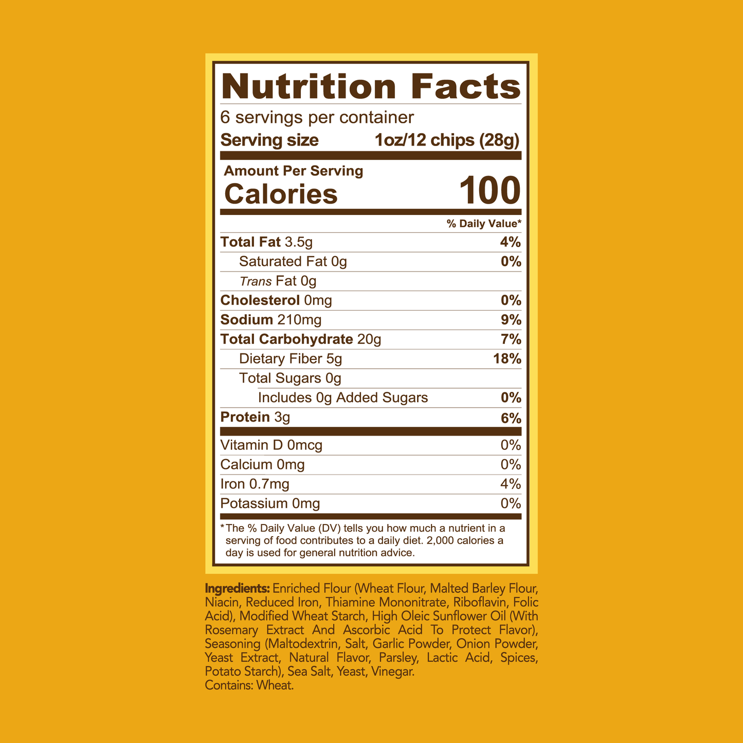 Fiber Pita Chips - Parm Garlic (6oz)