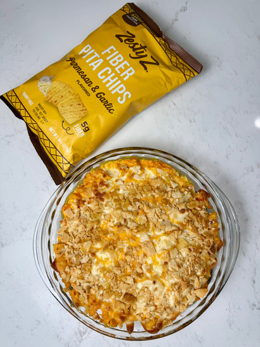 High-Protein, High-Fiber Mac and Cheese (With Crunchy Fiber Breadcrumb Topping)