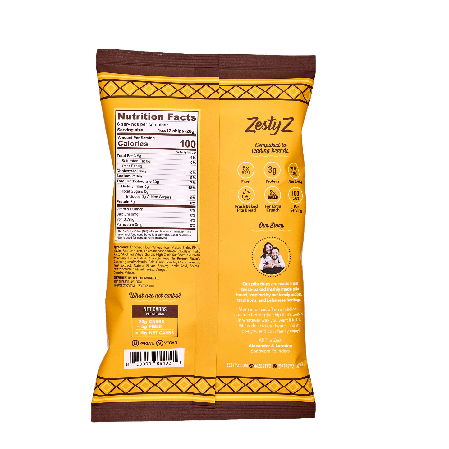 High Fiber Pita Chips - Parm Garlic (6oz)