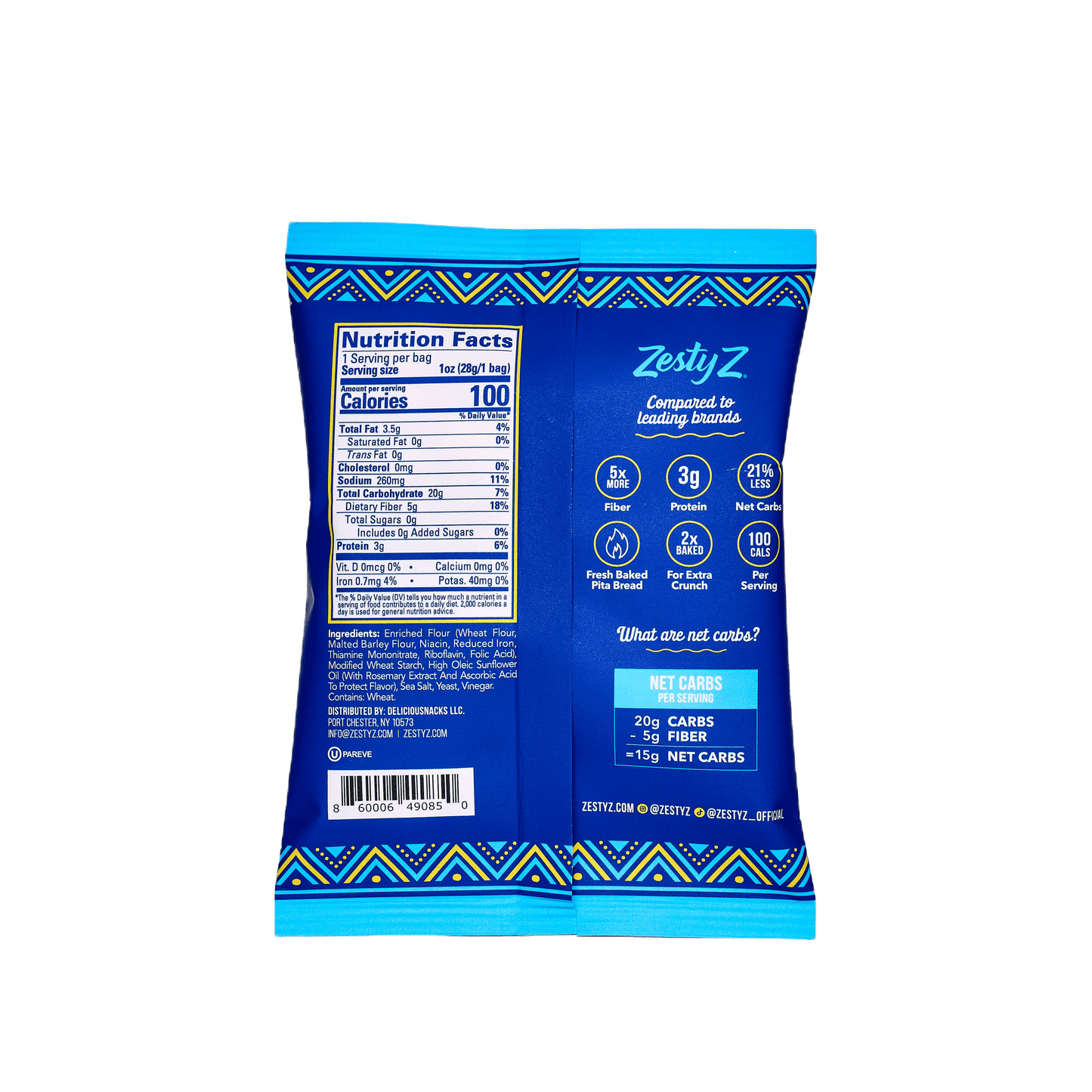 High Fiber Pita Chips - Sea Salt (1oz)