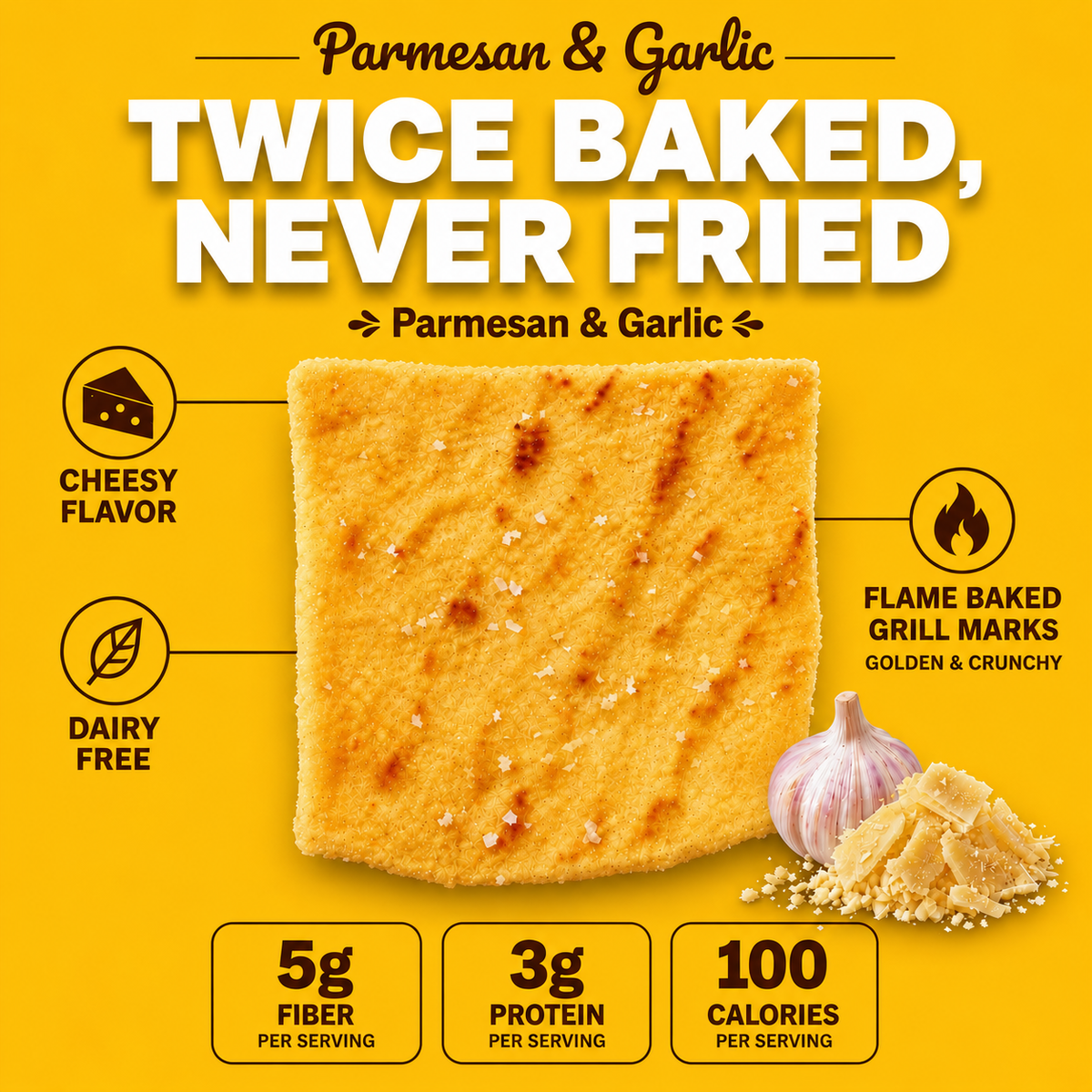 Fiber Pita Chips - Parm Garlic (6oz)