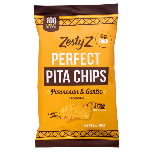 High fiber pita chips — Parmesan & Garlic (6oz) bag