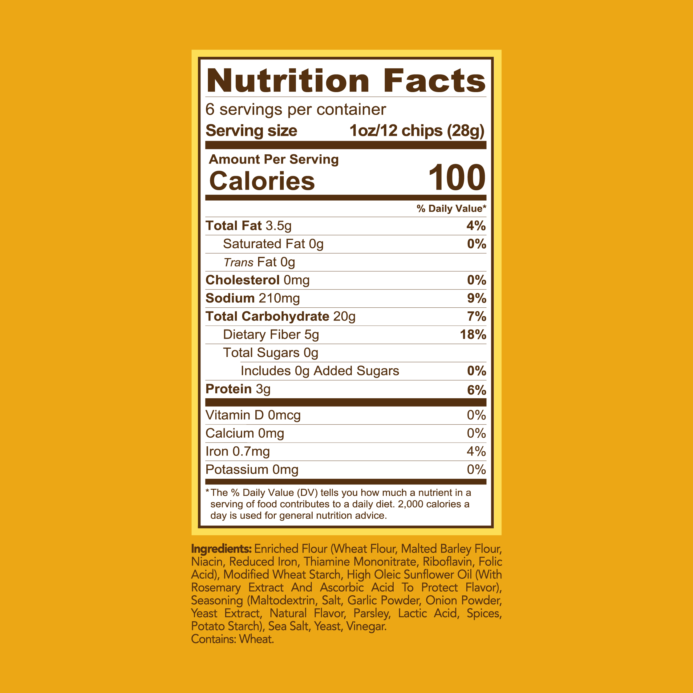 Fiber Pita Chips - Parm Garlic (6oz)