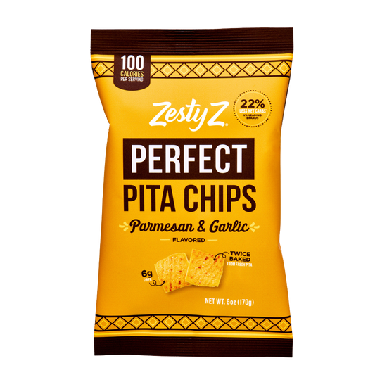Parm Garlic Pita Chips – High Fiber, Lower Carb
