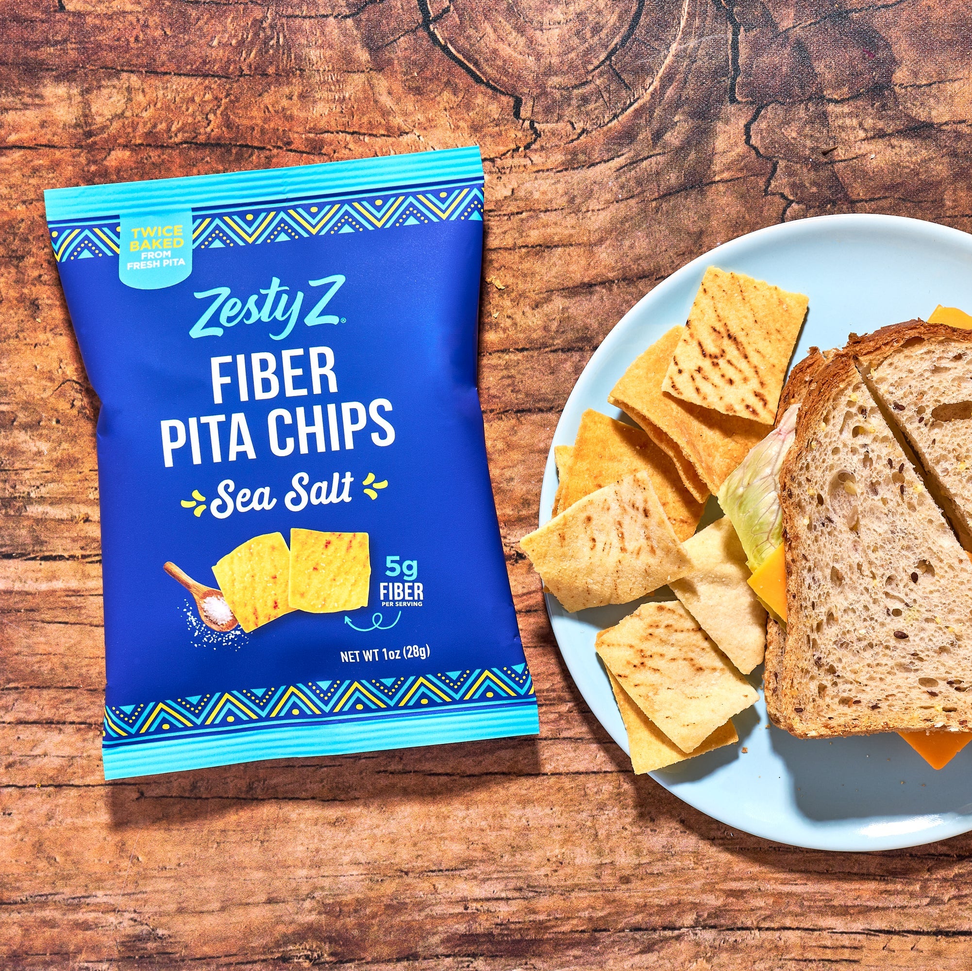 fiber pita chips salty snack